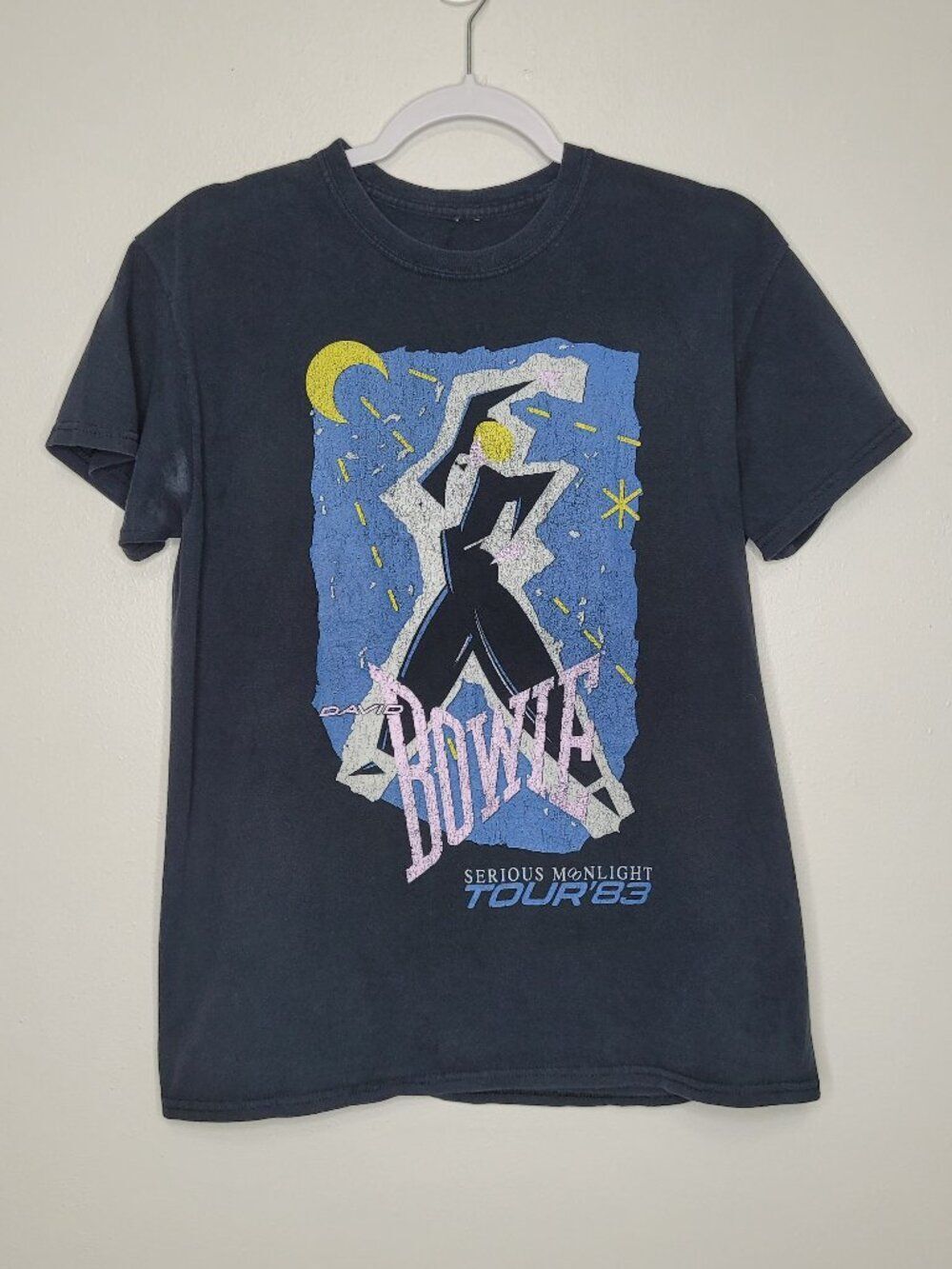 David Bowie serious moonlight reprint tour shirt short sleeve retro